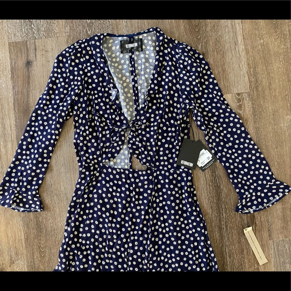 NWT REFORMATION | Floral Heidi - Blue Daisy Sz 4 - Picture 9 of 9